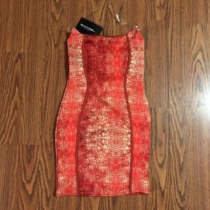 Red snake print bodycon dress